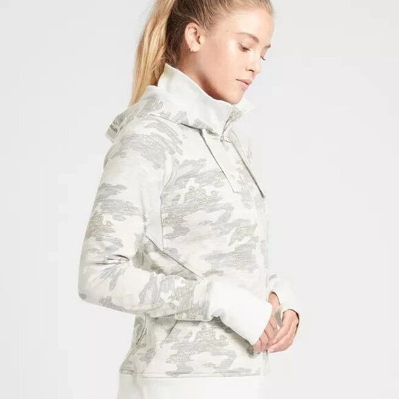 Athleta Triumph Grey Camo Zip Up Hoodie Jacket - Picture 3 of 16